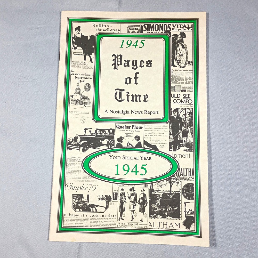 1945 Pages of Time Nostalgia News Report Booklet Birthday Gift Year Born History
